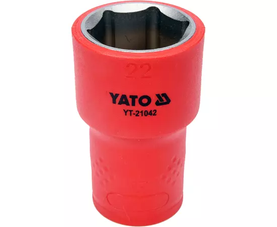 Головка торцева діелектрична 6-гранна, квадрат 1/2, 22 мм, довжина 55 мм, ізольована YATO (YT-21042), фото  | SNABZHENIE.com.ua