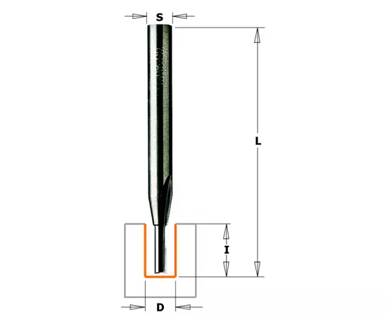 Фреза обгінна пазова для ущільнювача 4 x 12 x 60 мм, хвостовик 6 мм CMT (712.040.11), фото  | SNABZHENIE.com.ua