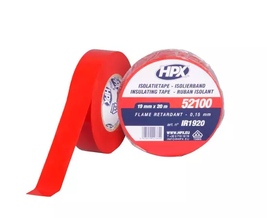 HPX 52100 - 19мм x 20м,  красная, VDE-стандарт - автомобильная изоляционная лента, фото  | SNABZHENIE.com.ua