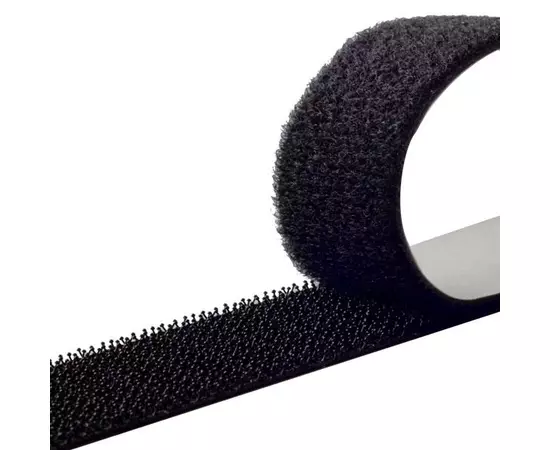 ZIP FIX - 20мм х 1м, комплект, черная самоклеящаяся лента-застежка, фото  | SNABZHENIE.com.ua