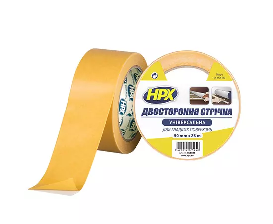 Универсальная - 50мм х 25м - для гладких поверхностей, двухсторонняя клейкая лента HPX, фото  | SNABZHENIE.com.ua