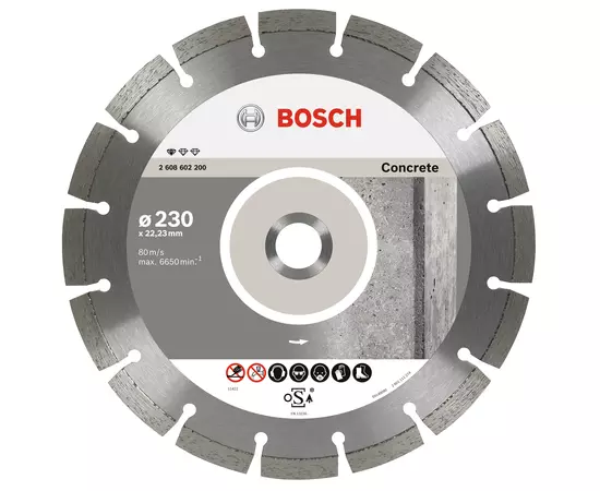 Алмазний відрізний круг 230 x 22,23 мм, Standard for Concrete, 10 шт. BOSCH (2608603243), фото  | SNABZHENIE.com.ua