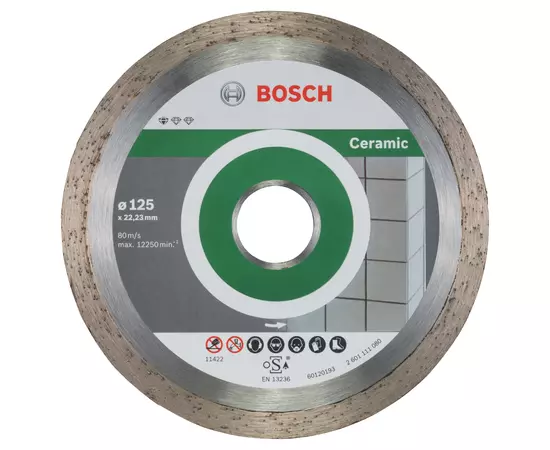 Алмазный отрезной круг 125 x 22,23 мм, Standard for Ceramic, 10 шт. BOSCH (2608603232), фото  | SNABZHENIE.com.ua