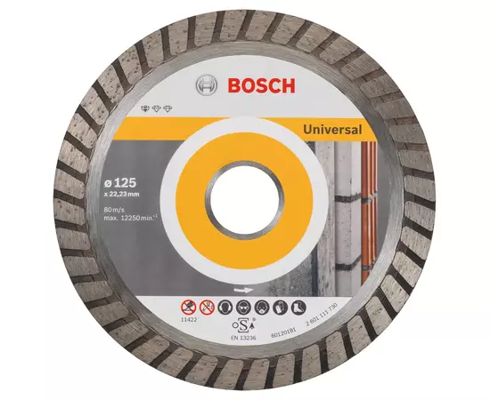 Алмазний відрізний круг 125 x 22,23 мм, Standard for Universal Turbo, 10 шт. BOSCH (2608603250), фото  | SNABZHENIE.com.ua