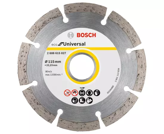 Алмазный отрезной круг 115 мм x 22,23 мм, ECO for Universal BOSCH (2608615027), фото  | SNABZHENIE.com.ua
