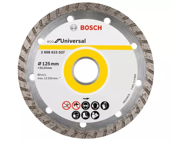 Алмазний відрізний круг 125 мм x 22,23 мм, ECO for Universal Turbo BOSCH (2608615037), фото  | SNABZHENIE.com.ua