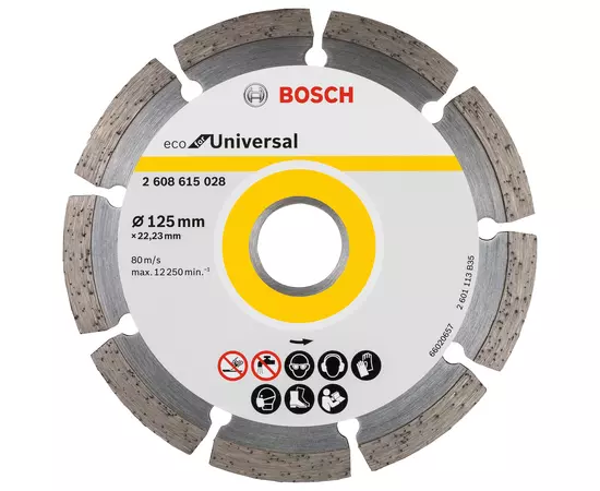 Алмазний відрізний круг 125 мм x 22,23 мм, ECO for Universal BOSCH (2608615028), фото  | SNABZHENIE.com.ua