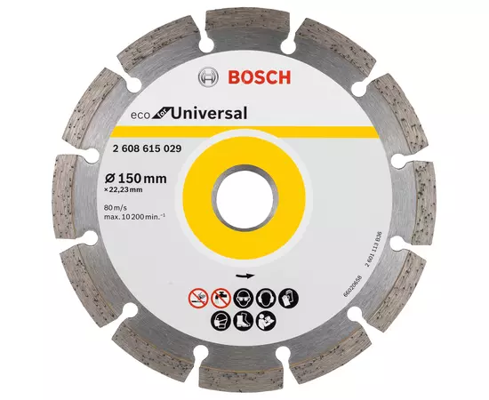 Алмазный отрезной круг 150 мм x 22,23 мм, ECO for Universal BOSCH (2608615029), фото  | SNABZHENIE.com.ua