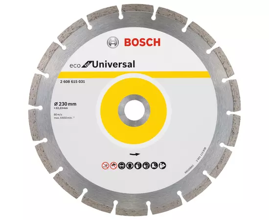 Алмазний відрізний круг 230 мм x 22,23 мм, ECO for Universal, 10 шт. BOSCH (2608615044), фото  | SNABZHENIE.com.ua