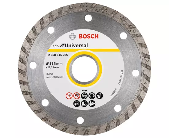 Алмазний відрізний круг 115 мм x 22,23 мм, ECO for Universal Turbo BOSCH (2608615036), фото  | SNABZHENIE.com.ua