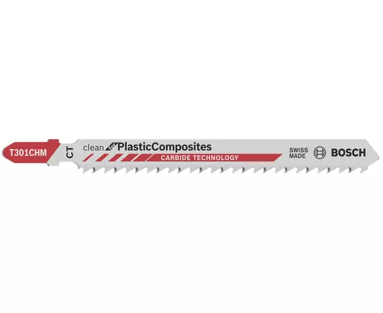 Полотно для лобзикової пили T 301 CHM Clean for Plastic Composites, Carbide, 3шт, BOSCH (2608667450), фото  | SNABZHENIE.com.ua