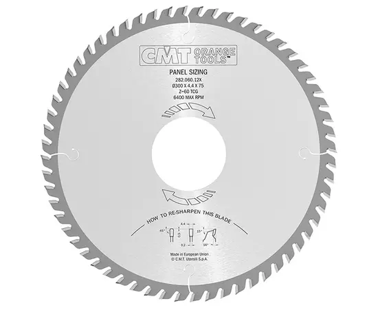 Пила дискова для пакетного розкрою 300 х 30 мм, Z 60, розкрій панельних матеріалів на верстатах CMT (282.060.12M), фото  | SNABZHENIE.com.ua