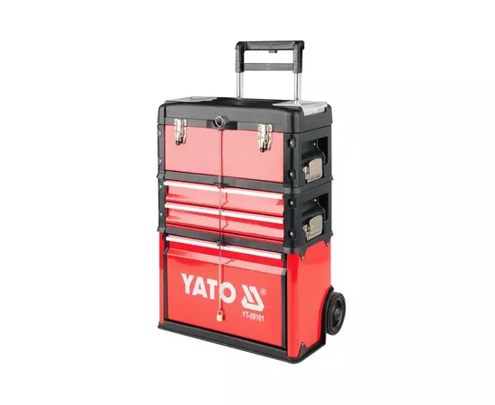 Валіза-візок для інструментів 4 секції, на 2-х колесах з висувною ручкою YATO (YT-09101), фото  | SNABZHENIE.com.ua