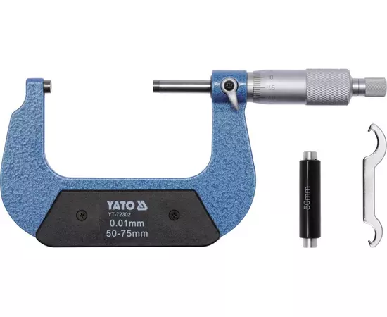 Мікрометр 50 - 75 мм, з точністю 0,01 мм YATO (YT-72302), фото  | SNABZHENIE.com.ua