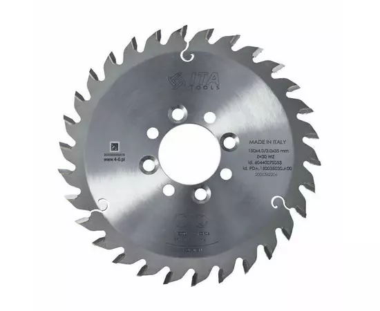 Диск пильный Saw blade D=150 F= 35 Z= 30 K/P=4,0/3,0 WZ PH: 4/M6/48 LH + 4/M6/48 RH Ita Tools, фото  | SNABZHENIE.com.ua