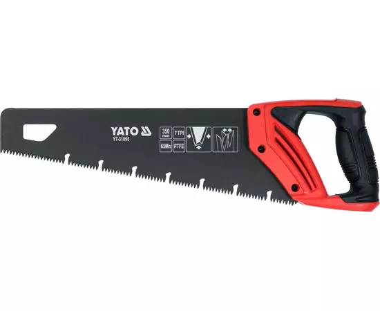 Ножівка по дереву YATO: L= 350 мм, 7 зубів/1", полотно t= 0.9 мм, покрите PTFE [12/48], фото  | SNABZHENIE.com.ua