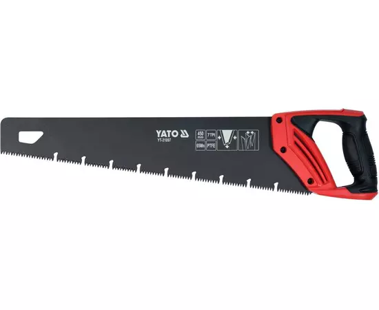 Ножівка по дереву YATO: L= 450 мм, 7 зубів/1", полотно t= 0.9 мм, покрите PTFE [12/48], фото  | SNABZHENIE.com.ua