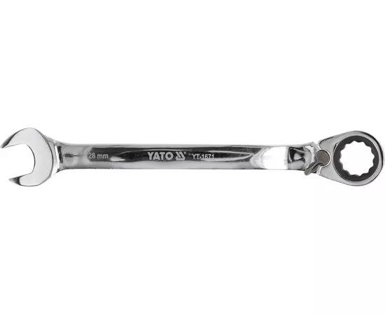 Ключ ріжково-накидний YATO з тріщаткою та перемикачем : CrV, М=28 мм, l=360 мм [6/24], фото  | SNABZHENIE.com.ua