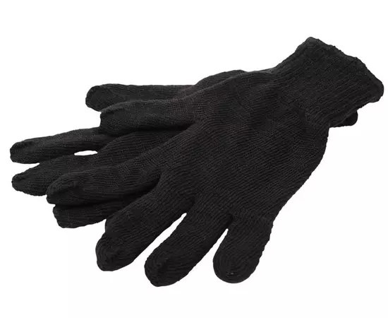 Перчатки трикотажные зимние двойные MASTERTOOL УНИВЕРСАЛ 70% хлопок/30% полиэстер 10 класс 2 нити 64 гр черные, фото  | SNABZHENIE.com.ua