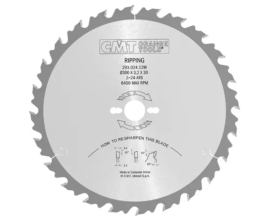 Пила дискова 300 х 35 мм, Z 28 для поздовжнього пиляння CMT (293.028.14R), фото  | SNABZHENIE.com.ua