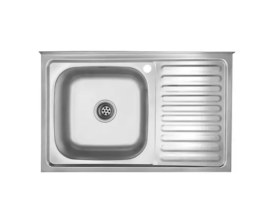 Накладная кухонная мойка Kroner KRP Satin - 5080L (0.8 мм), фото  | SNABZHENIE.com.ua