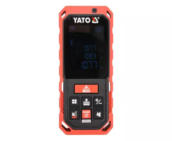 Дальномер лазерный, 10 режимов, с диапазоном 0,2 - 40 м, погрешность ± 2 мм, 20 измерений в памяти YATO (YT-73126), фото  | SNABZHENIE.com.ua