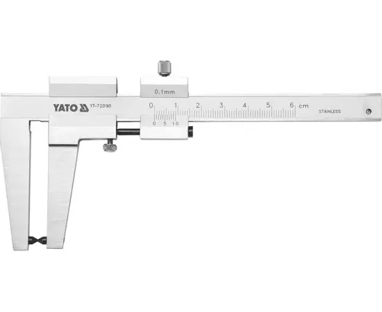 Штангенциркуль для тормозных дисков: длина 160 мм, диап. 0 - 60 мм, точн. ± 0,1 мм, губки 55 мм YATO (YT-72090), фото  | SNABZHENIE.com.ua