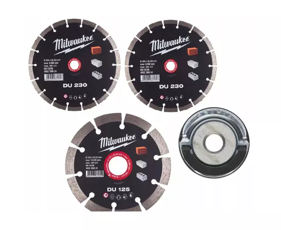 Комплект алмазных дисков PROMO DU 230+125+Fixtec гайка XL MILWAUKEE, фото  | SNABZHENIE.com.ua