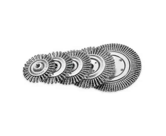 Щетка дисковая для сварщиков 115 х 6 х 22,2 мм скрученная жгутами стальная проволока 0,5 мм 15000 об/мин LESSMANN (47220132)