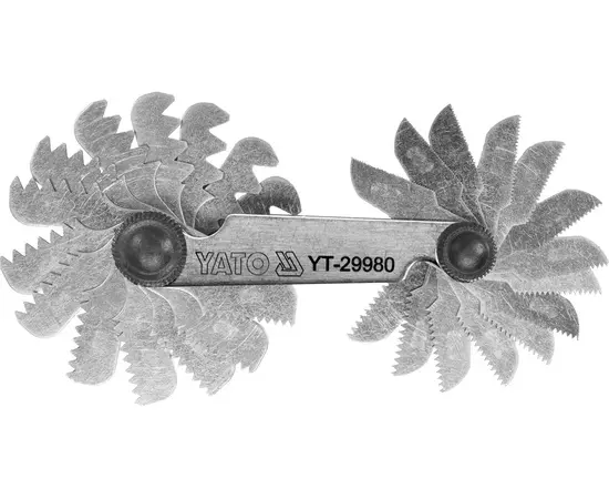 Резьбомір метричний 60 ° з 24 шаблонами в діапазоні 0,25 - 6 мм YATO (YT-29980), фото  | SNABZHENIE.com.ua