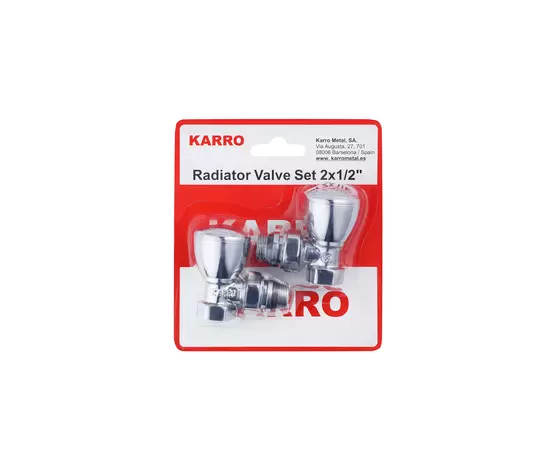 Комплект радиаторных угловых кранов верхние Karro 1/2" KR-319 хромированные, фото  | SNABZHENIE.com.ua