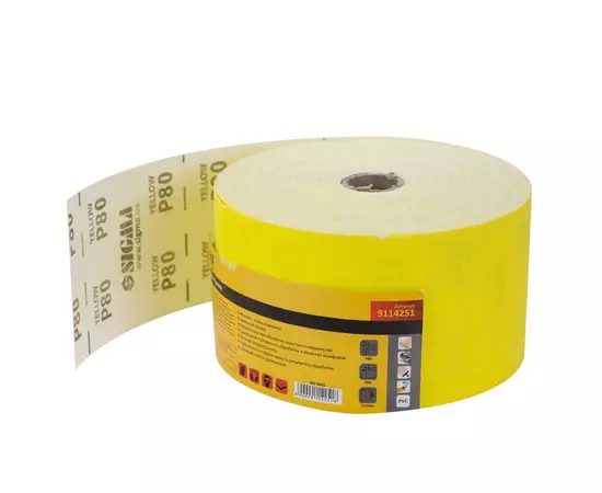 Шлифовальная бумага рулон 115мм×50м P80 SIGMA (9114251), фото  | SNABZHENIE.com.ua