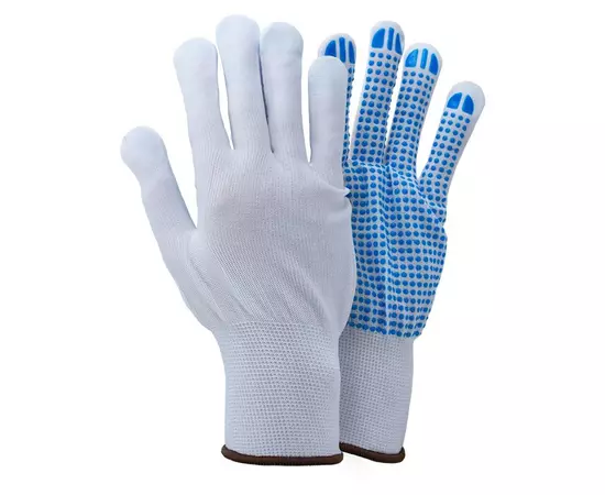 Перчатки трикотажные с точечным ПВХ покрытием р9 (белые, манжет) SIGMA (9442421), фото  | SNABZHENIE.com.ua