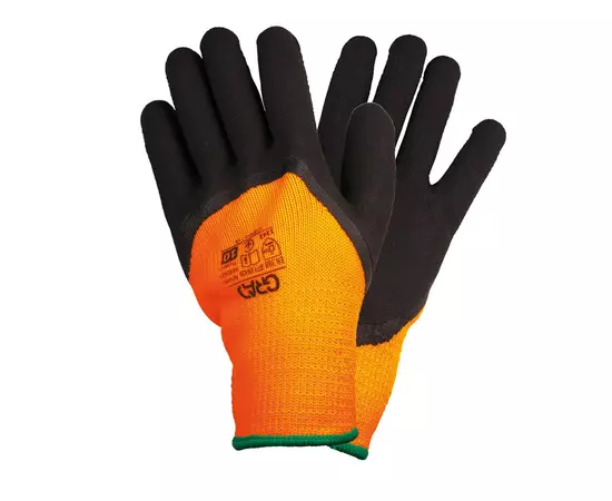 Перчатки трикотажные с частичным латексным покрытием утепленные р10 (оранжевый манжет) КРАТНО 12 парам GRAD (9445655), фото  | SNABZHENIE.com.ua