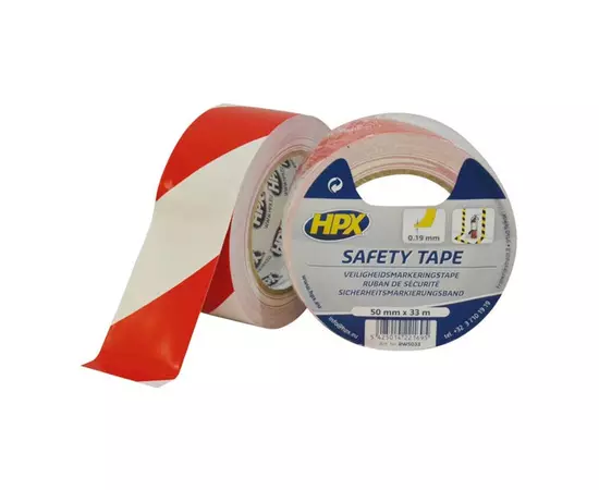Safety Tape - 50мм х 33м, бело-красная - самоклеющаяся лента безопасности НРХ для разметки, фото  | SNABZHENIE.com.ua