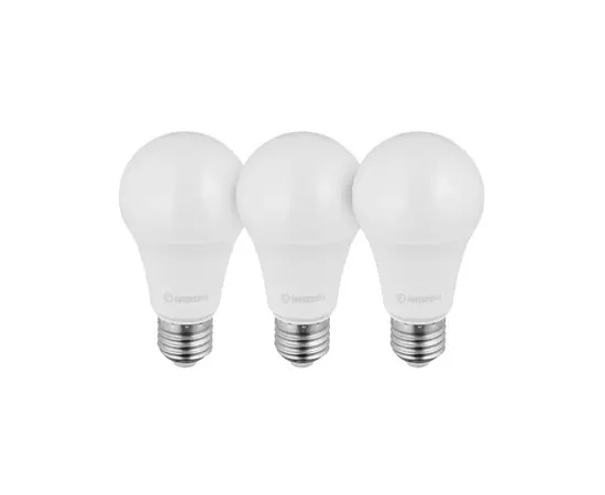 Лампы светодиодные, набор из 3 шт. LL-0017, LED A60, E27, 15 Вт, 150-300 В, 4000 K, 30000 ч, гарантия 3 года INTERTOOL LL-3017, фото  | SNABZHENIE.com.ua