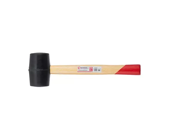 Киянка резиновая 350г. 50 мм, черная резина, деревянная ручка HT-0236, фото  | SNABZHENIE.com.ua