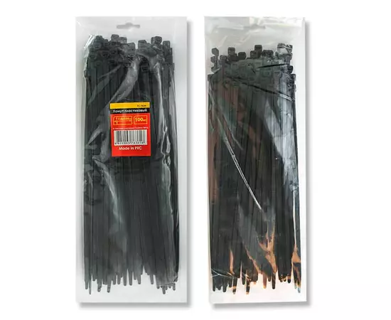 Хомут пластиковый 2,5x100 мм, (100 шт/упак), черный INTERTOOL TC-2511, фото  | SNABZHENIE.com.ua