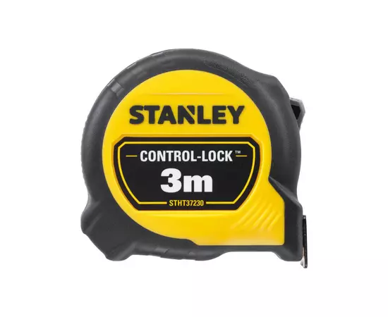 Рулетка измерительная CONTROL-LOCK длиной 3 м, шириной 19 мм, в прорезиненном корпусес, двухсторонней шкалой STANLEY STHT37230-0, фото  | SNABZHENIE.com.ua
