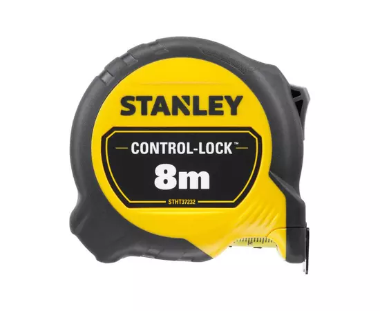 Рулетка измерительная CONTROL-LOCK длиной 8 м, шириной 25 мм, в прорезиненном корпусес, двухсторонней шкалой STANLEY STHT37232-0, фото  | SNABZHENIE.com.ua