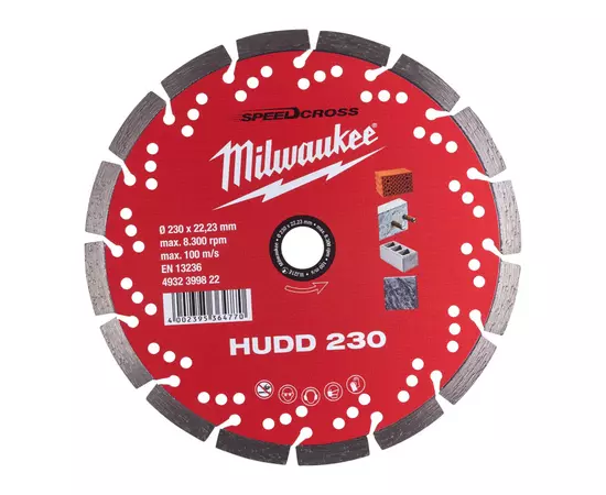 Алмазный диск HUDD 230 для твердого бетона, бетонных блоков и керамогранит MILWAUKEE, фото  | SNABZHENIE.com.ua