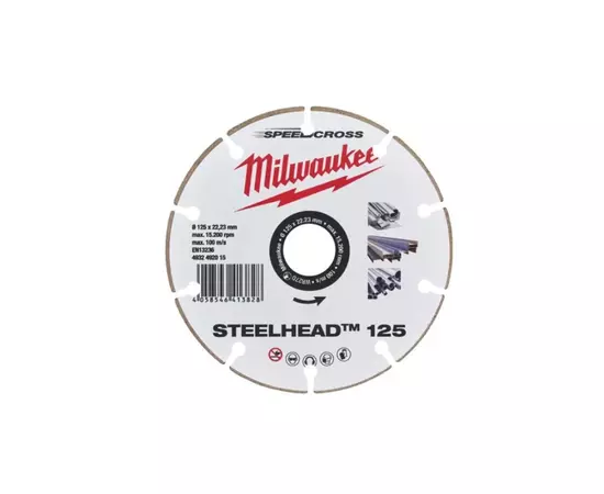 Алмазный диск STEELHEAD 125 для стали и нержавеющей стали MILWAUKEE, фото  | SNABZHENIE.com.ua