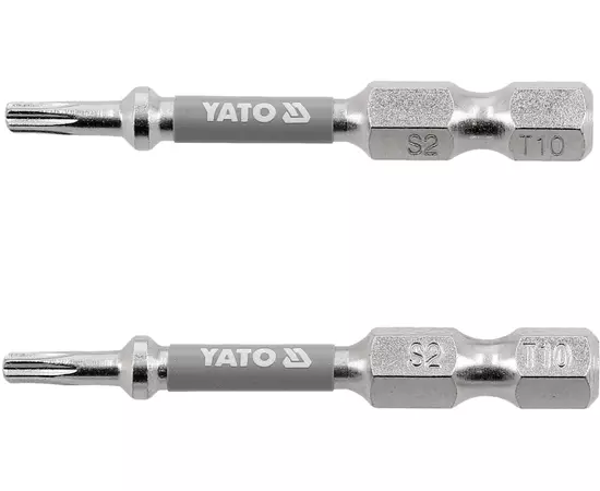 Насадка викруткова YATO; "TORX" T10 х 50 мм. шпиндель 6-гран- 1/4", покрита нікелем, 2 шт.[10], фото  | SNABZHENIE.com.ua