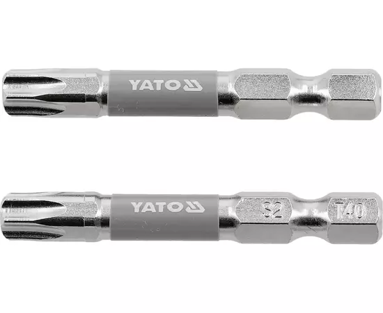 Насадка викруткова YATO; "TORX" T40 х 50 мм. шпиндель 6-гран- 1/4", покрита нікелем, 2 шт.[10], фото  | SNABZHENIE.com.ua