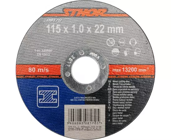 Диск відрізний по металу STHOR 115 x 1,0 х 22 мм (VO-8170), фото  | SNABZHENIE.com.ua