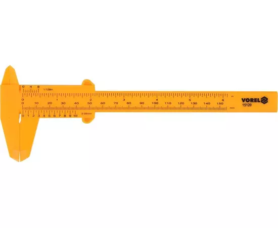 Штангенциркуль пластиковий VOREL L = 150 мм, точність 0,05 мм (VO-15120), фото  | SNABZHENIE.com.ua