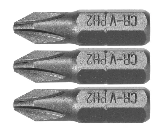 Насадка отверточная STHOR, "Phillips" PH2 x 25 мм, HEX 1/4", Cr-V, 3 шт (VO-65453), фото  | SNABZHENIE.com.ua