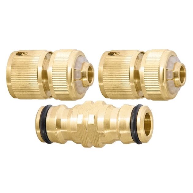 Набор для подключения шланга 1/2" (латунный, автостоп) PALISAD, фото  | SNABZHENIE.com.ua