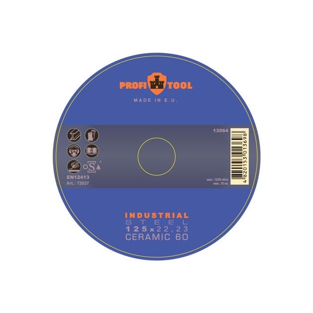 Круг шлифовальный лепестковый 125 x 22,23 мм PROFITOOL Industrial CERAMIC 60 (72037)
