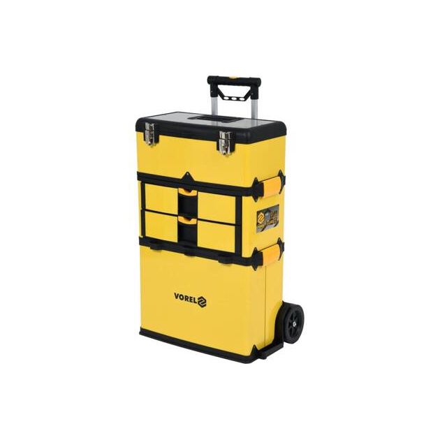 Ящик для инструментов пластиковый VOREL на 2 колесах, 3 секции, 57х37х84.5 см, фото , изображение 3 | SNABZHENIE.com.ua Ящик для инструментов пластиковый VOREL на 2 колесах, 3 секции, 57х37х84.5 см, фото , изображение 3 | SNABZHENIE.com.ua